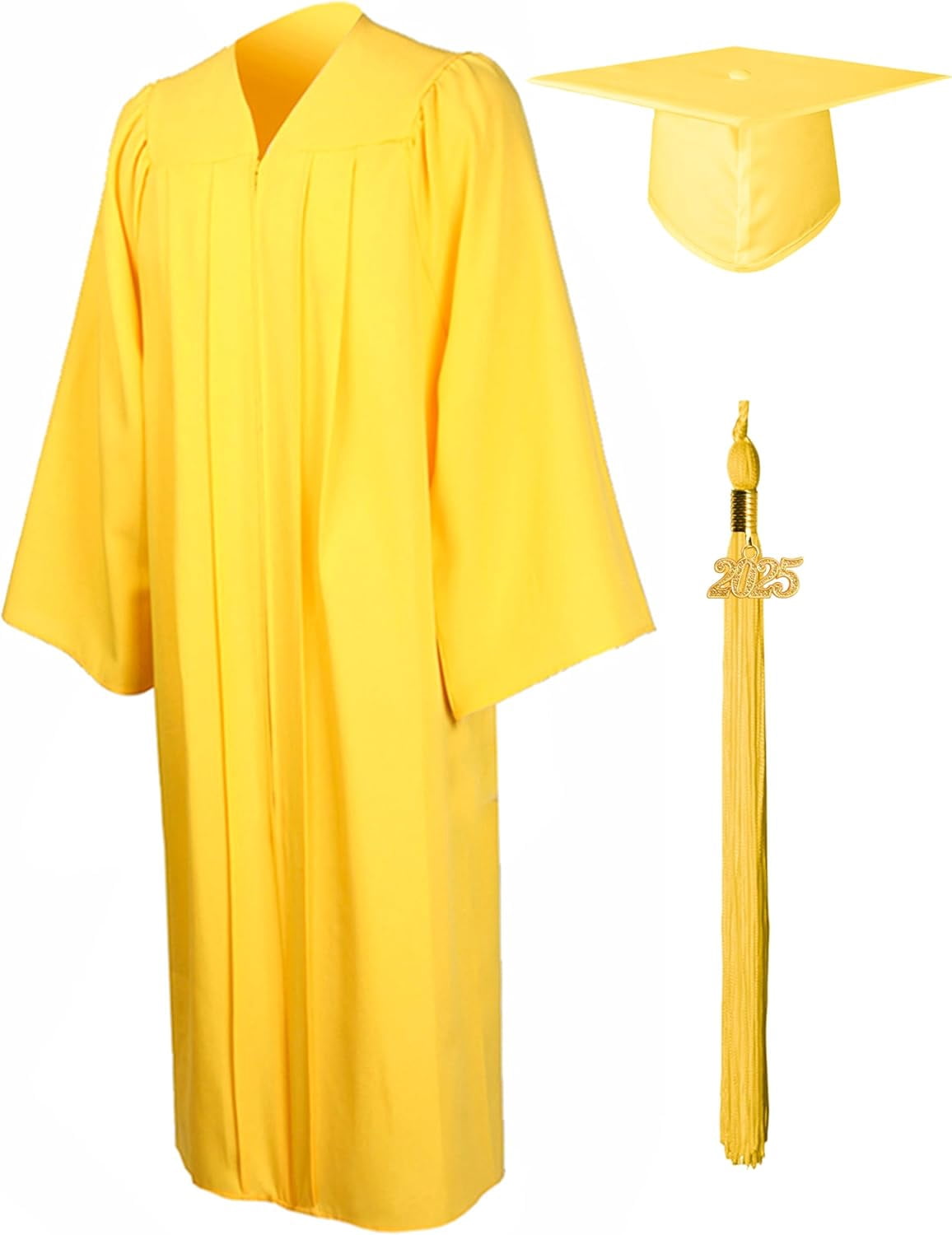 LINMOUA Matte Graduation Gown Cap Tassel Set 2025 for High School and ...