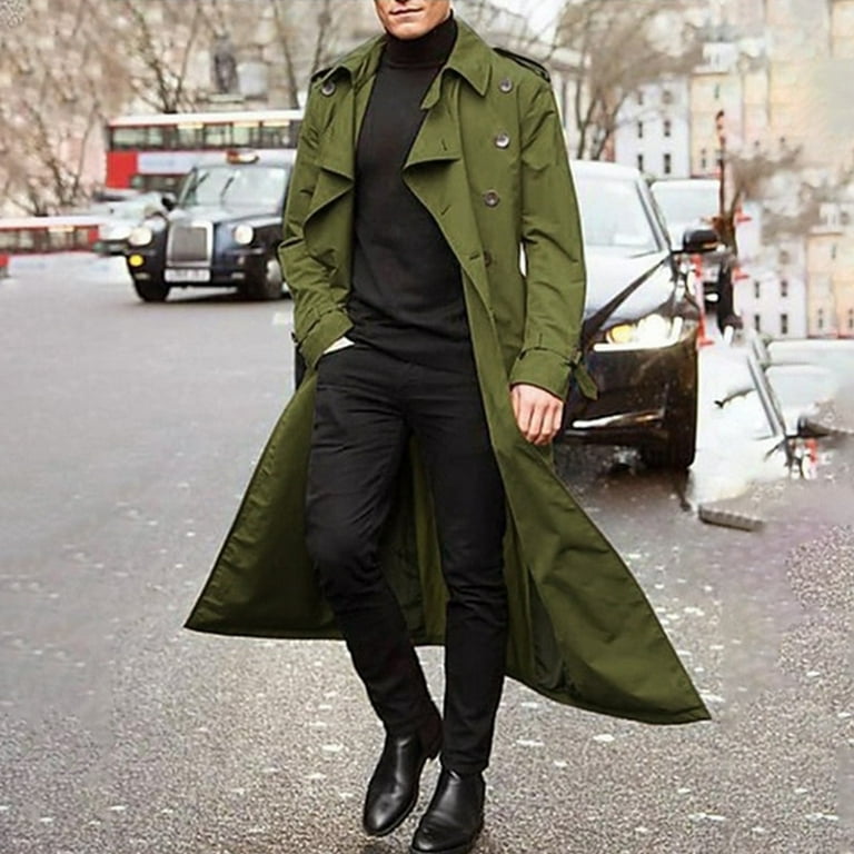 Green top wool overcoat