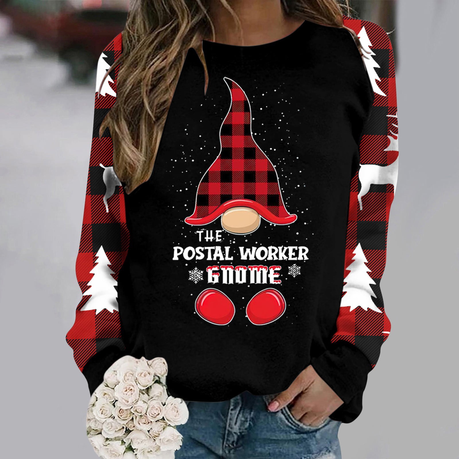 LINMOUA Merry Christmas Tee Shirts Women Christmas Tee Shirts Tops