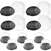 LINMOUA Mini Cake Containers, Transparent Plastic Cupcake Boxes with Dome Lids, Flan Containers with Lids for Chocolate Biscuits Dessert Cakes Mooncakes, 50PCS