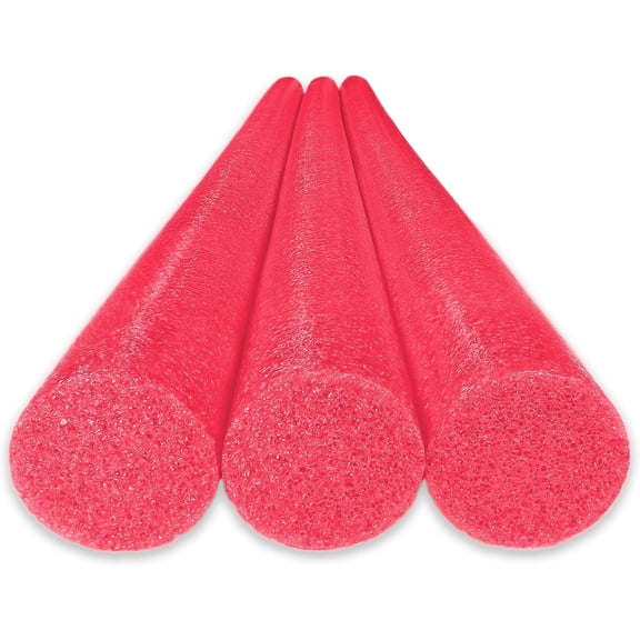 LINMOUA Pool Noodles Solid Deluxe Extra Long Pool Noodles - 3 Pack - Approx. 59 inch x 2.3 inch Durable Floating Foam Tubes - Premium Foam Noodle for Swimming, Crafts, Exercise, and Water Activities