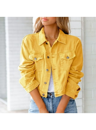 Womens Jean Jackets in Womens Coats Yellow Walmart