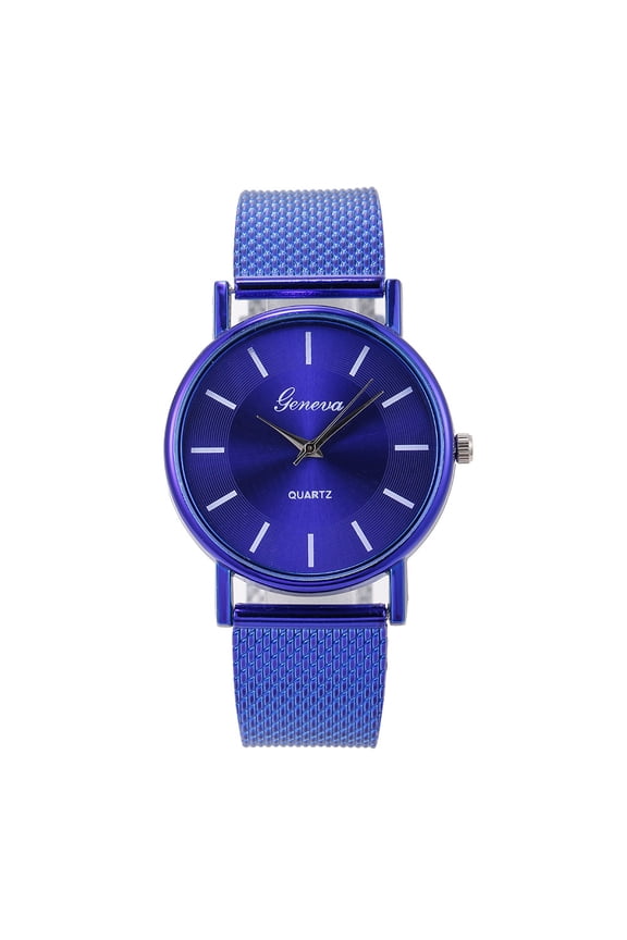 Watch Fashion Female Watch Belt Quartz Watch Woman's High-end Blue Glass Life Waterproof Distinguished Blue