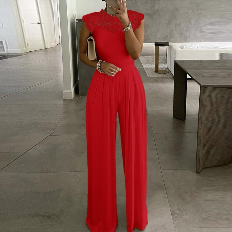 Red color jumpsuit cheap