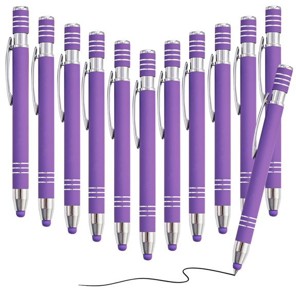 LINMQIU 2-in-1 Metal Touch Ballpoint Pen, available in 13 colors, retractable touchscreen pen, 0.5mm tip, refillable, perfect for smartphones and tablets, great for office use and gift-giving
