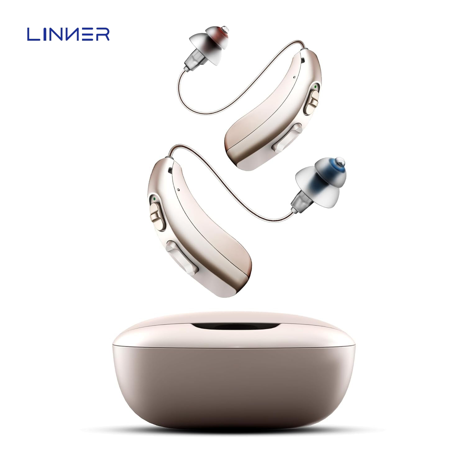 LINNER Clarity OTC Rechargeable Behind the Ear Hearing Aids for Seniors, Noise Cancellation