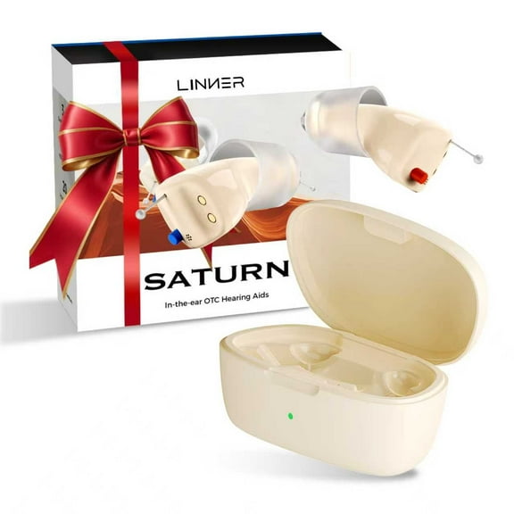 LINNER Saturn Upgraded In-The-Ear OTC Hearing Aids, Rechargeable, Lightweight, Beige