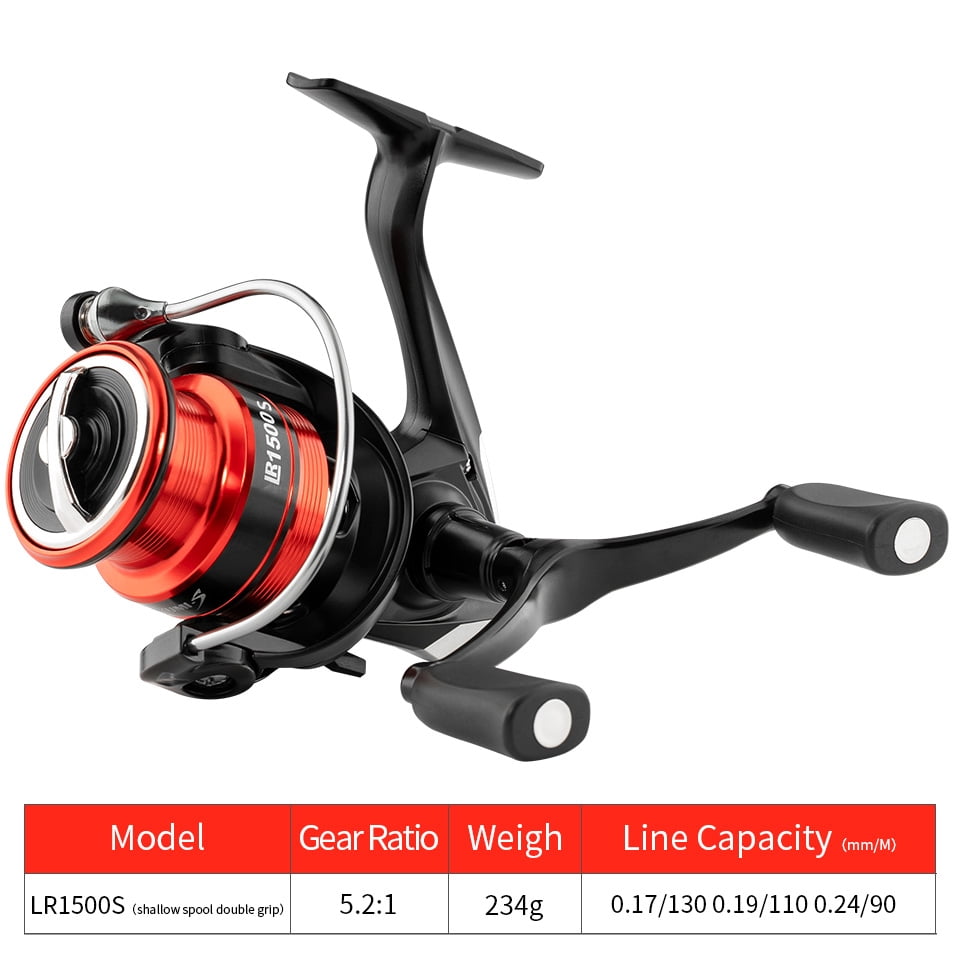 LINNHUE Fishing Reel LR1500 2500 1000-4000 Spinning Reel Deep Shallow Spool Metal Double Grip  Lure Reel Fishing Accessory