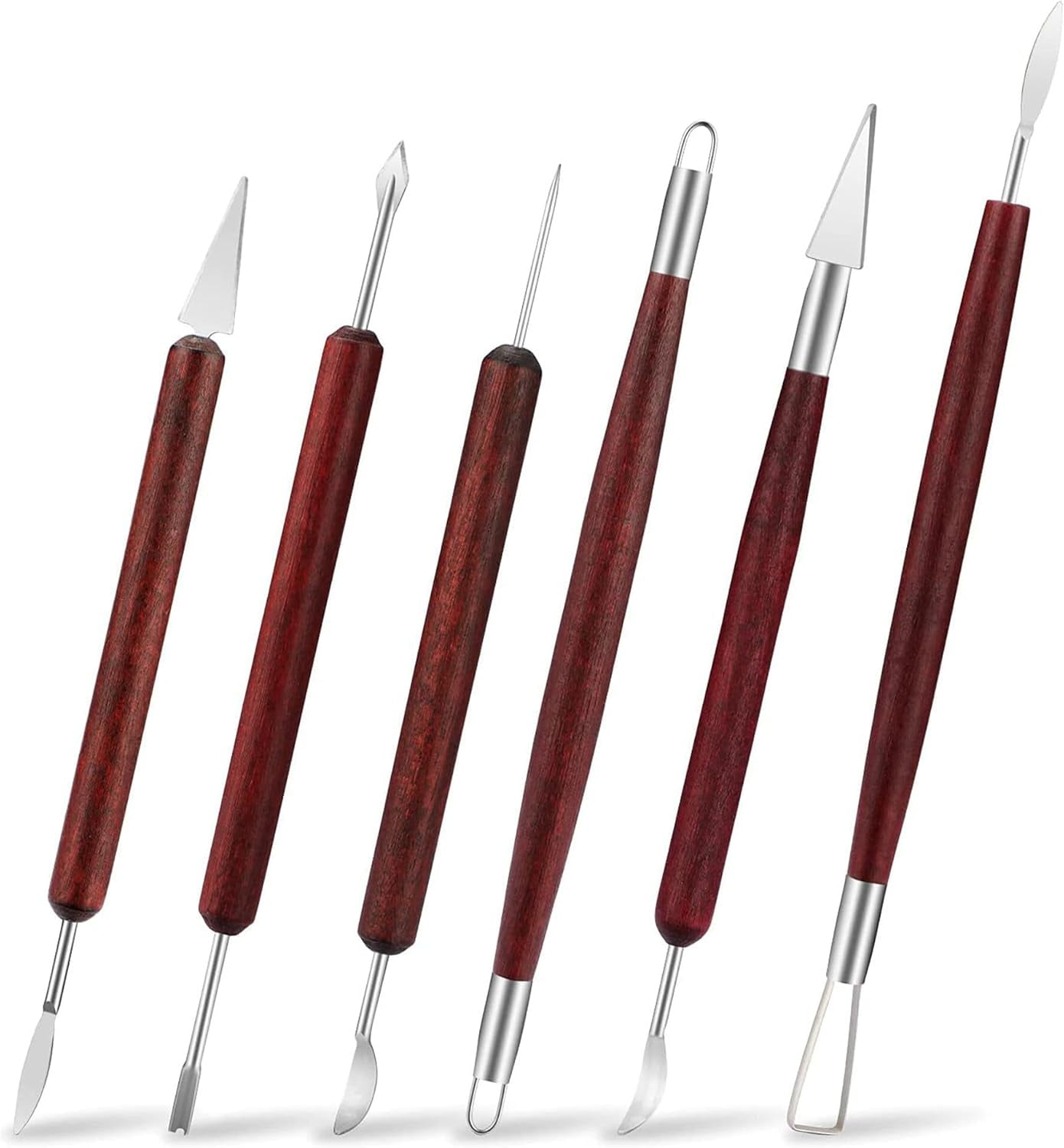 LINPHCEY 6-Piece Clay Sculpting Tools Set Perfect for Polymer Air Dry Modeling Beginners & Professionals Ideal DIY Pottery Ceramics Crafting