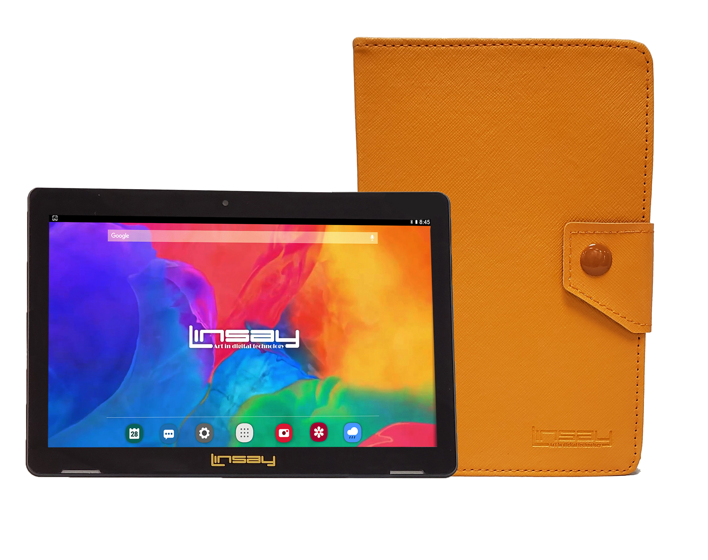 LINSAY 10.1" IPS 2GB RAM 64GB Storage Android 13 Tablet with Protective case Orange color, Google Certified - image 1 of 3