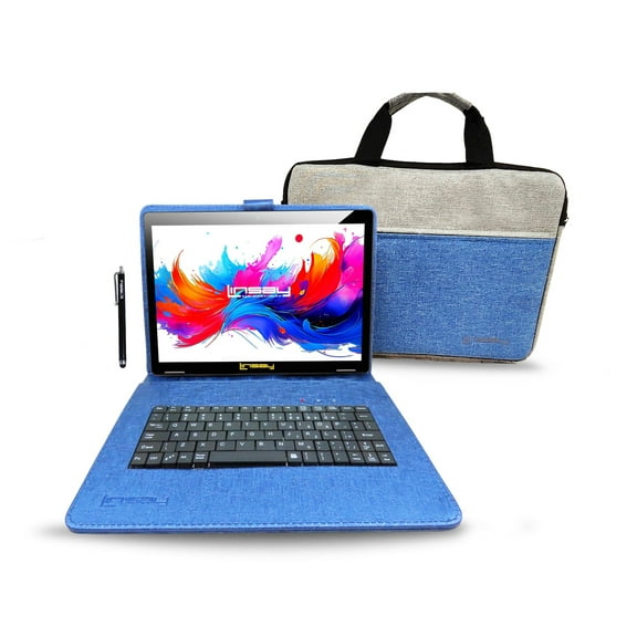 LINSAY 10.1" Octa Core 256GB Storage Android 15 with Unique Oracle Keyboard Case and Tablet Briefcase