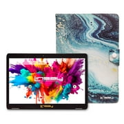 LINSAY 10.1 Octa Core 4GB RAM 128GB Storage Android 13 Tablet with case Ocean World + Pop Holder and Pen Stylus-Bundle