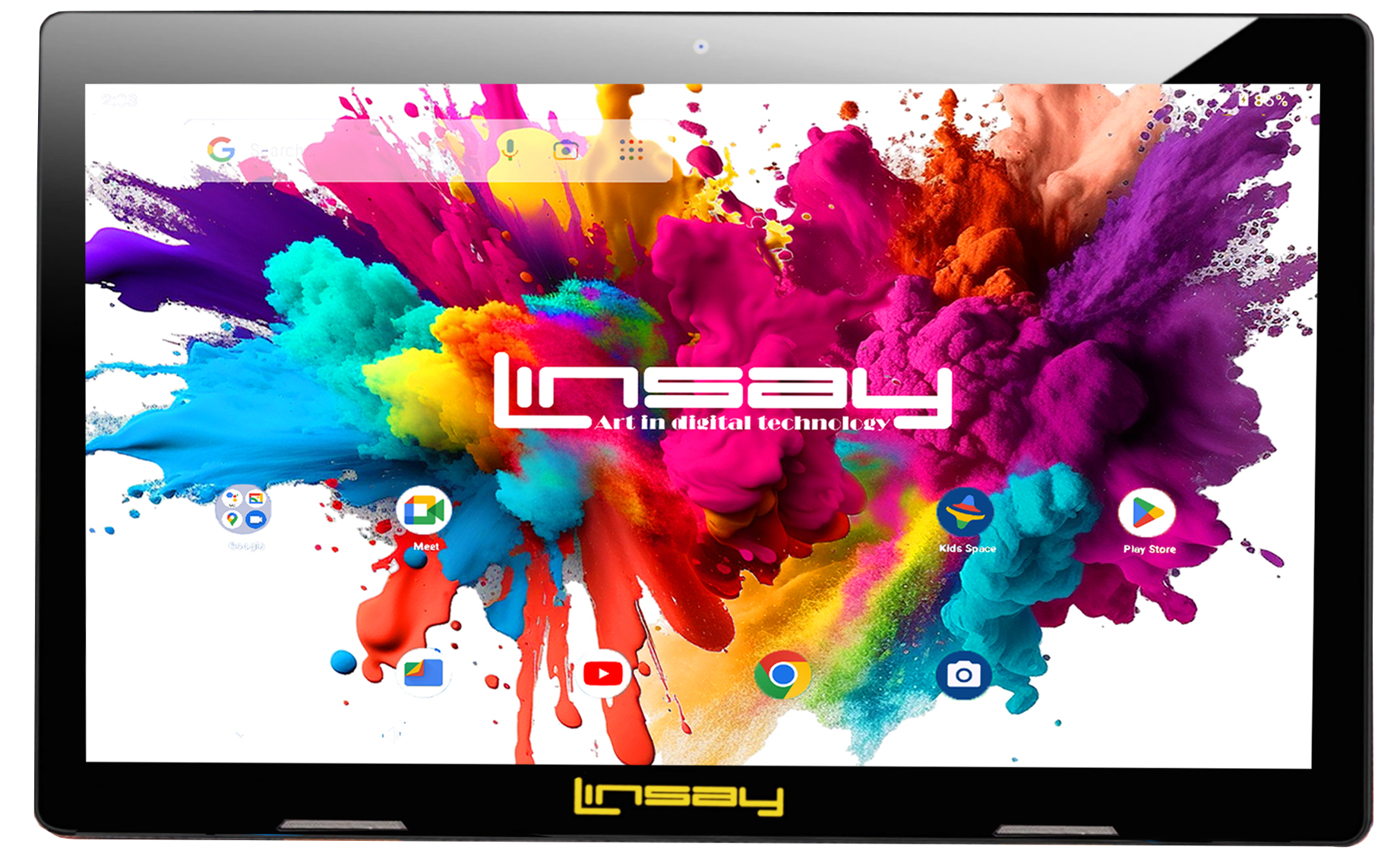 LINSAY 10.1" Octa Core Tablet 4GB RAM 128GB Storage Android 15 Wi-Fi with Pop Holder and Pen Stylus