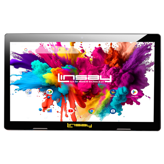 LINSAY 10.1" Octa Core Tablet 4GB RAM 128GB Storage Android 15 Wi-Fi with Pop Holder and Pen Stylus