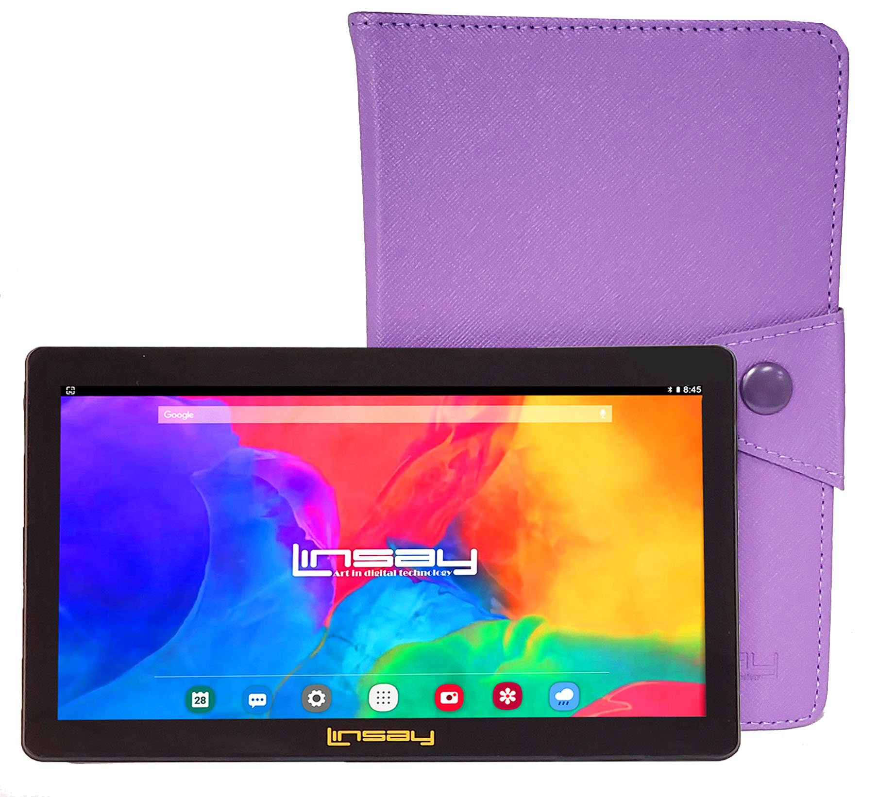 LINSAY 7" Quad Core 2GB RAM 64GB Storage Android 13 WiFi Tablet with Protective Case Purple - image 1 of 6