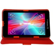 LINSAY 7" Quad Core 2GB RAM 64GB Storage Android 13 Tablet Bundle with Red Leather Case Dual Cameras