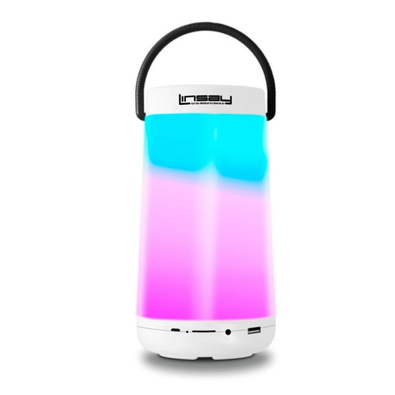 LINSAY LED Light Party Show Bluetooth Speaker Indoor / Outdoor White