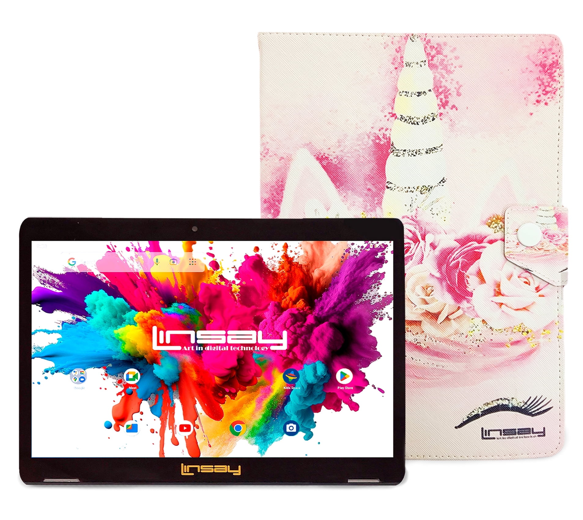 LINSAY Octa Core 4GB RAM 128GB Storage Android 13 Tablet with case Unicorn