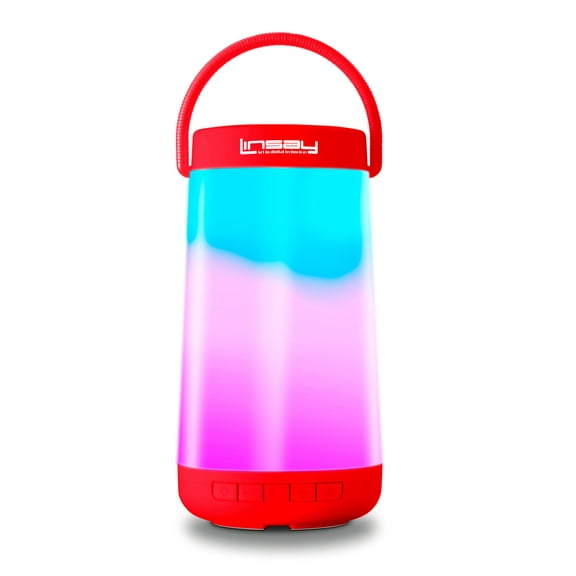 LINSAY SLP-500CLR Led Light Party Show Bluetooth Speaker Indoor / Outdoor Red