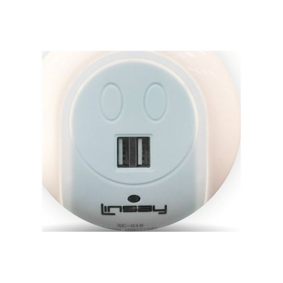 LINSAY Smart Led Light Lamp Wall Sensor with 2 USB Charger Charging Station