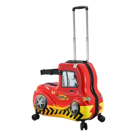 LINSHESF Ride on Kids Suitcase 24 in Carry-On Luggage Red Car Cabin Case with Wheels Cute Hardside Cabin Luggage with Safety Belt for Girls Boys Kids Aged 6-12 Years Old honest