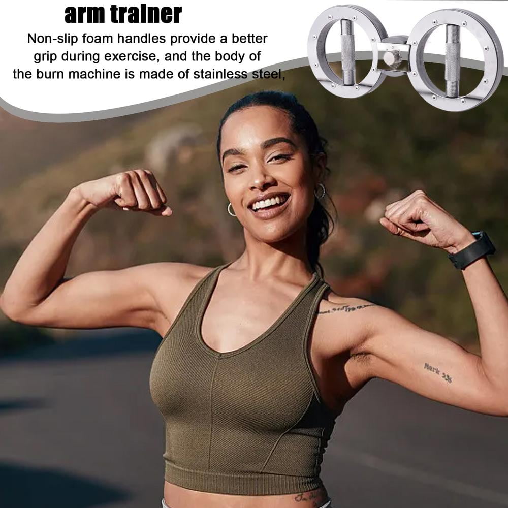 LINSHESF Rotating Burn Machine 8-15 LB, Rotating Arm Machine 360 Degree Rotating Grips, Multifunctional Spinning Burn Rotator Machine for Forearm Trainer, Boxing, Workouts (Silver)