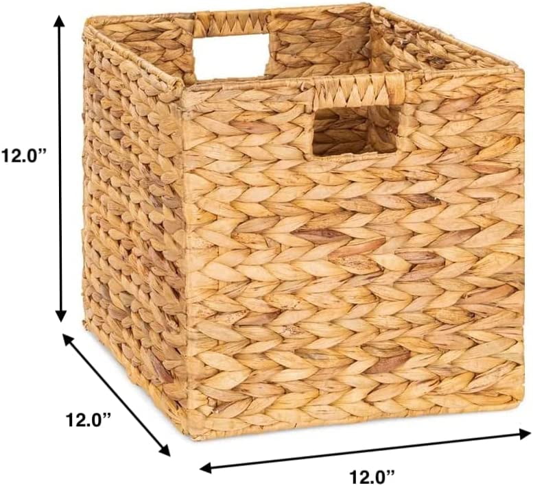 LINSHUI Wicker storage basket, wicker storage baskets for shelves
