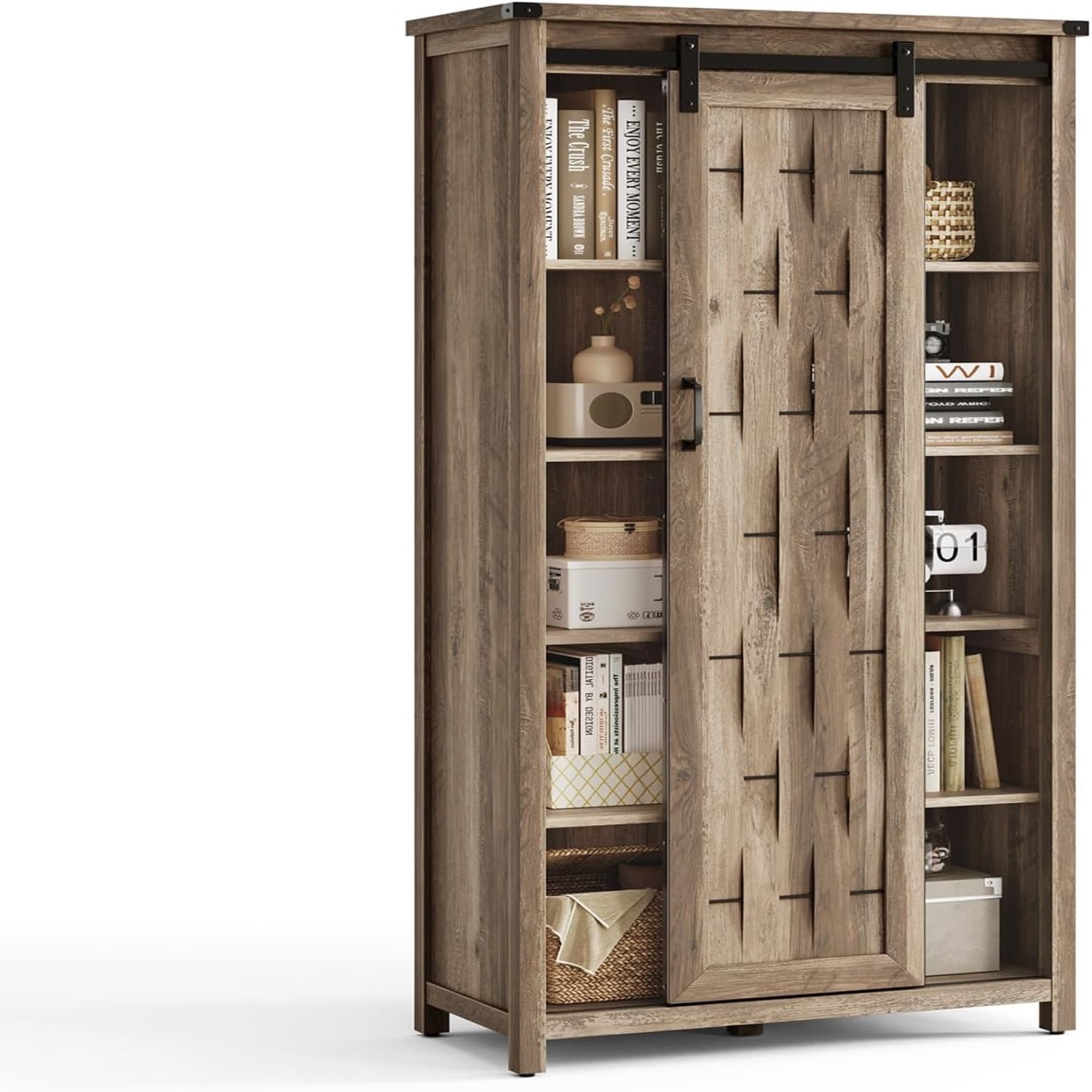 LINSY Farmhouse Storage 65" Tall Kitchen Pantry with