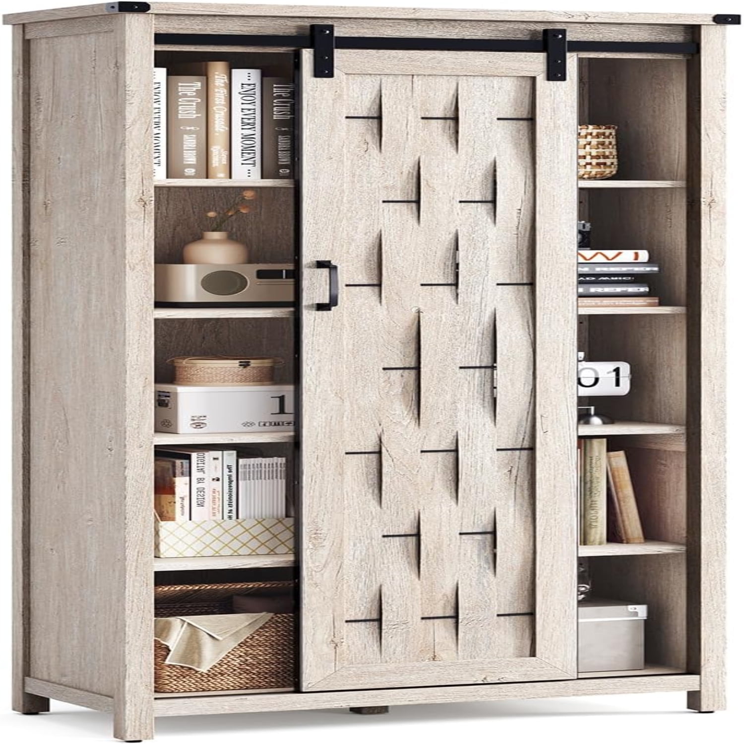 LINSY Farmhouse Storage 65" Tall Kitchen Pantry with