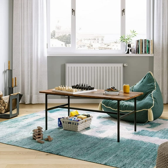 LINSY HOEM 41" Modern Wood Rectangle Coffee Table,Light Brown