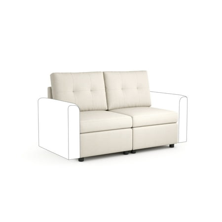 LINSY HOME 2 pcs Replacement Covers for RUBIK III Modular Sectional Sofa, Removable and Washable Sofa Cover, Beige