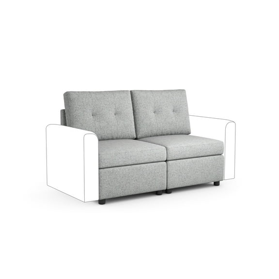 LINSY HOME 2 pcs Replacement Covers for RUBIK III Modular Sectional Sofa, Removable and Washable Sofa Cover, Light Gray