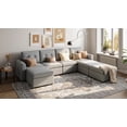 thumbnail image 1 of LINSY HOME Oversized Modular Cloud Sectional Sofa, RUBIK III 7 Seat Storage Couches and Sofas, Sectional Couches for Living Room with Reversible Chaises, Light Gray, 1 of 10