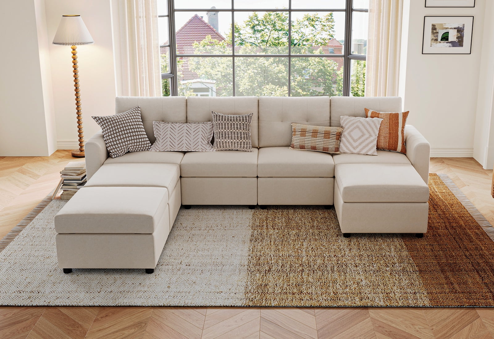 LINSY HOME 27.5 Depth Modular Couch,Storage Couches and Sofas