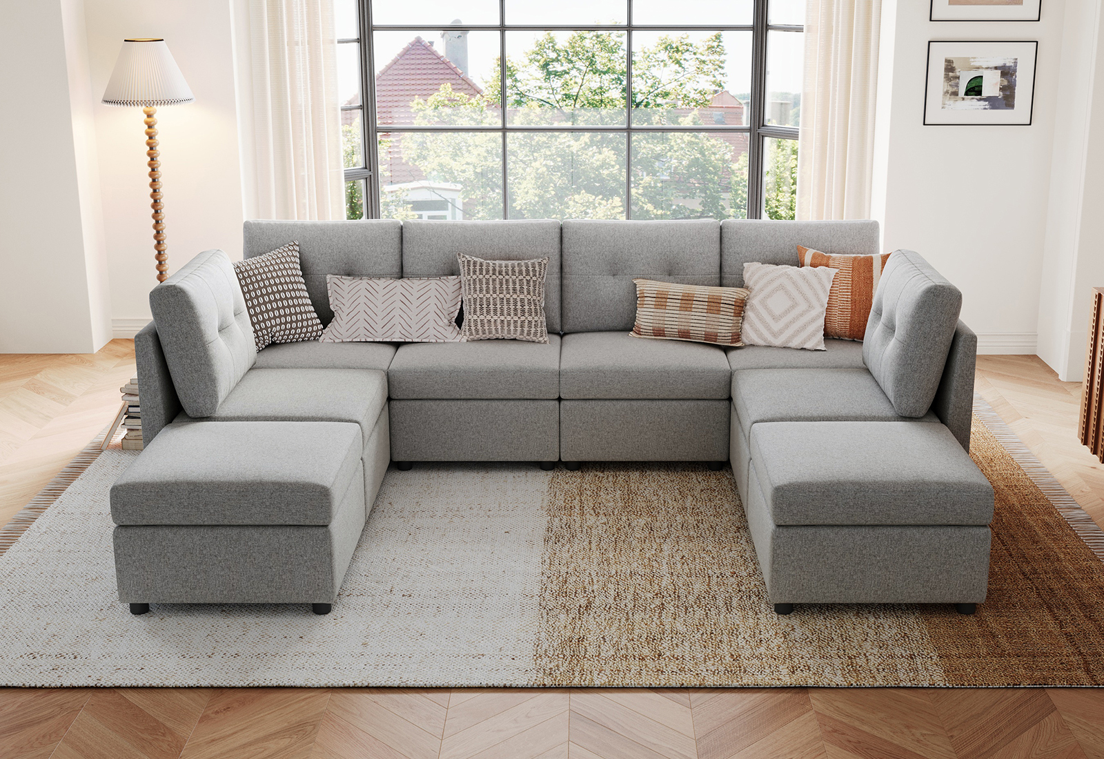 LINSY HOME 27.5 Depth Modular Couch,Storage Couches and Sofas