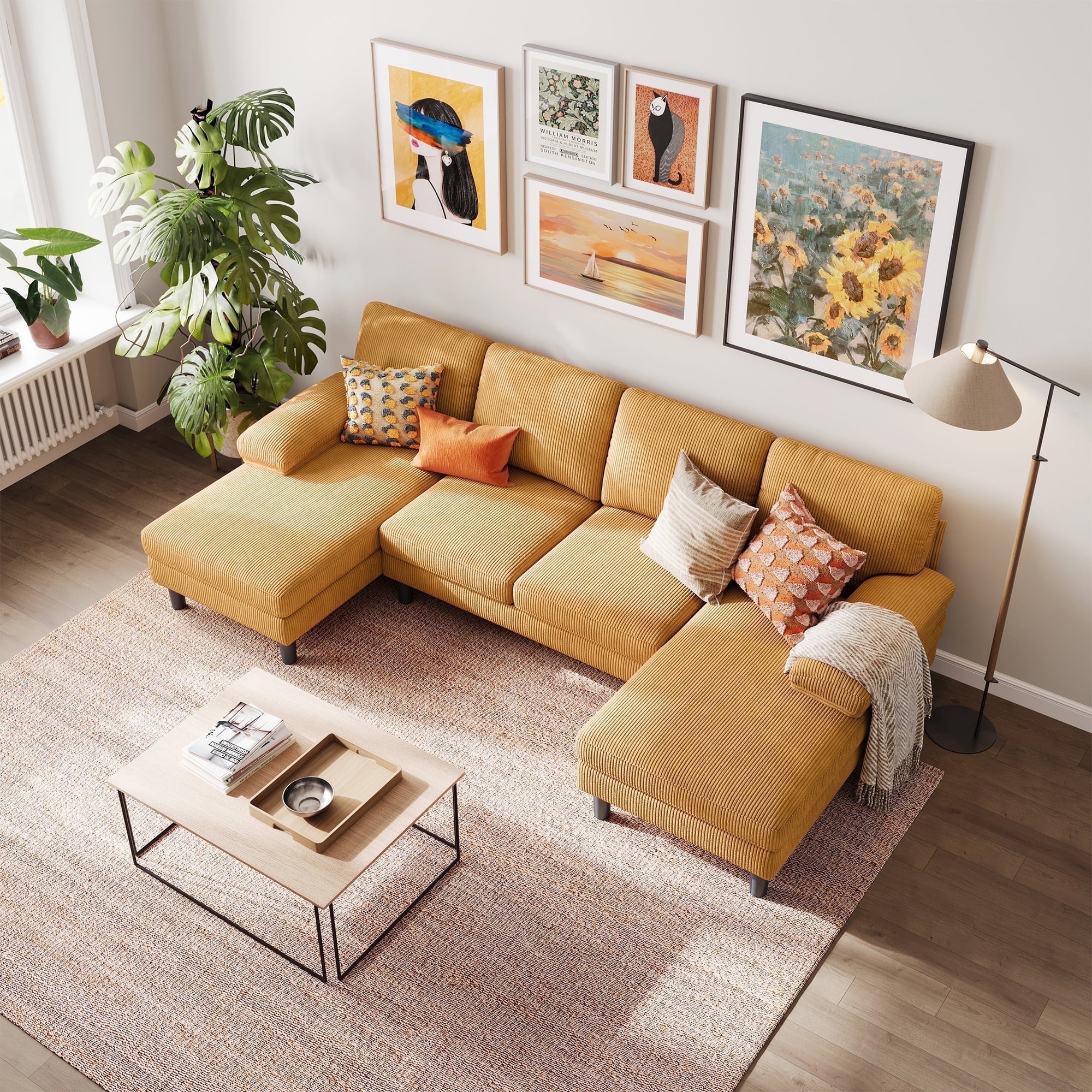 Linsy Home Sectional Sofa for Living Room, U-Shape