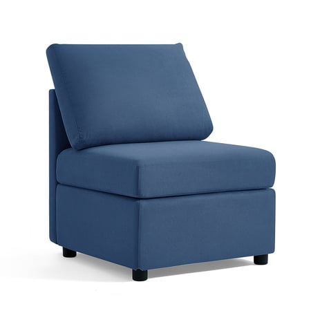 LINSY HOME Armless Chair, Middle RUBIK I Modular Sectional Sofa Couch Accent,Blue