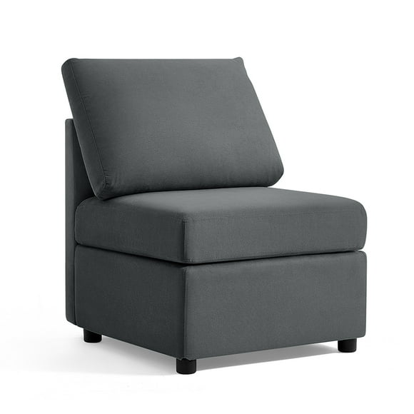 LINSY HOME Armless Chair, Middle Module for Sectional Sofa Couch Accent,Dark Gray