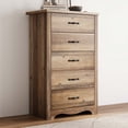 thumbnail image 1 of LINSY HOME Brown Dressers,Chest of 5 Drawers, 1 of 11