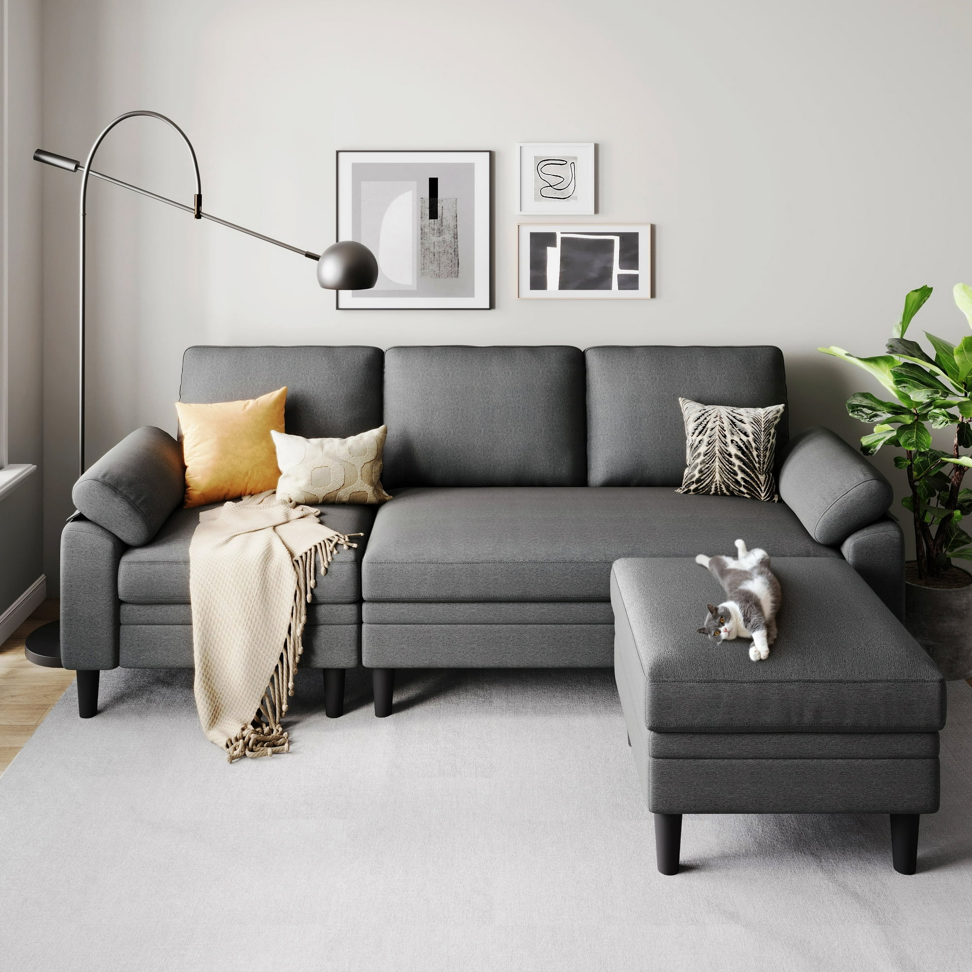 LINSY HOME Comfortable Small Reversible Sectional Sofa L Shape Modern Sofa Couch Set with Ottoman for Living Room Dark Gray 773e50ab 094a 43d9 8c05 0567f1725047.16d9cb8cad2ff6ed1a574a12250345a6