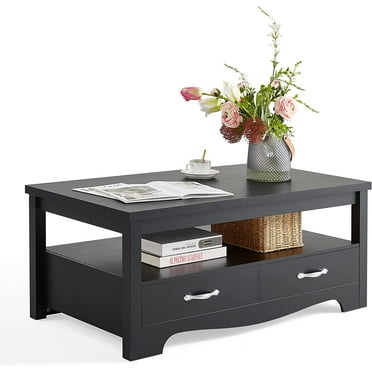 Convenience Concepts Roman II Square Coffee Table with Shelf, White ...