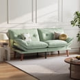 thumbnail image 1 of LINSY HOME Futon Sofa, Modern Loveseat Sofa, Chenille Convertible  Bed with Adjustable Armrests forA partment, Green, 1 of 11