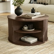 JOINICE Round Coffee Table with Storage and Flip Top,Circle Fluted ...
