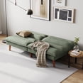 thumbnail image 1 of LINSY HOME Futon Sofa Bed, Solid Wood Legs Sofa Bed for Living Room, Green, 1 of 8