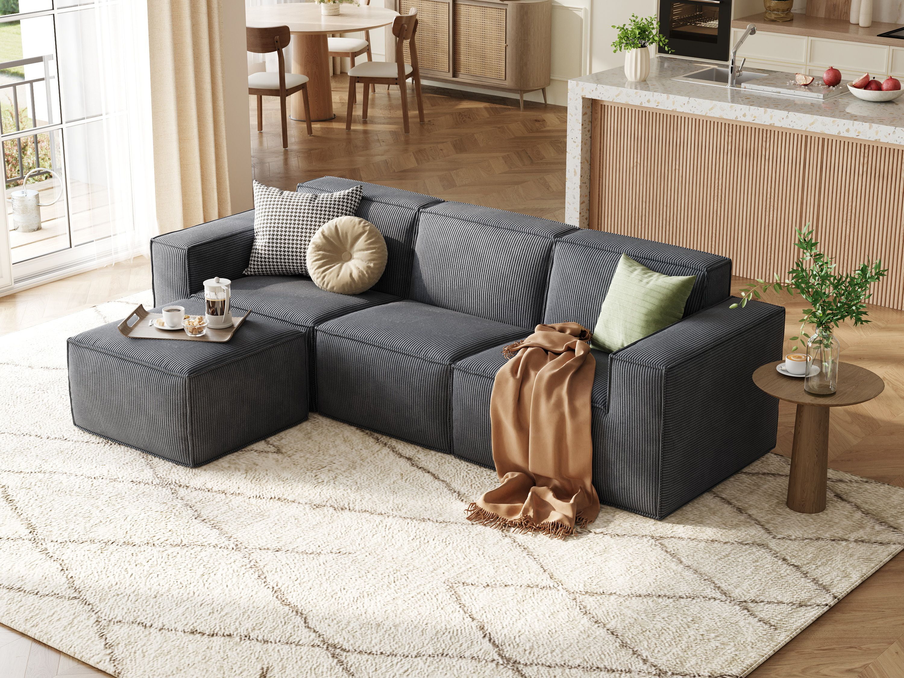 LINSY HOME Modular Cloud Sectional Sofa for Living Room, L-Shaped Sofa ...
