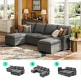 thumbnail image 1 of Linsy Home 115" Cloud Sectional Couches for Living Room, U-Shaped Sectional Sofa with Double Chaise, Dark Gray, 1 of 10