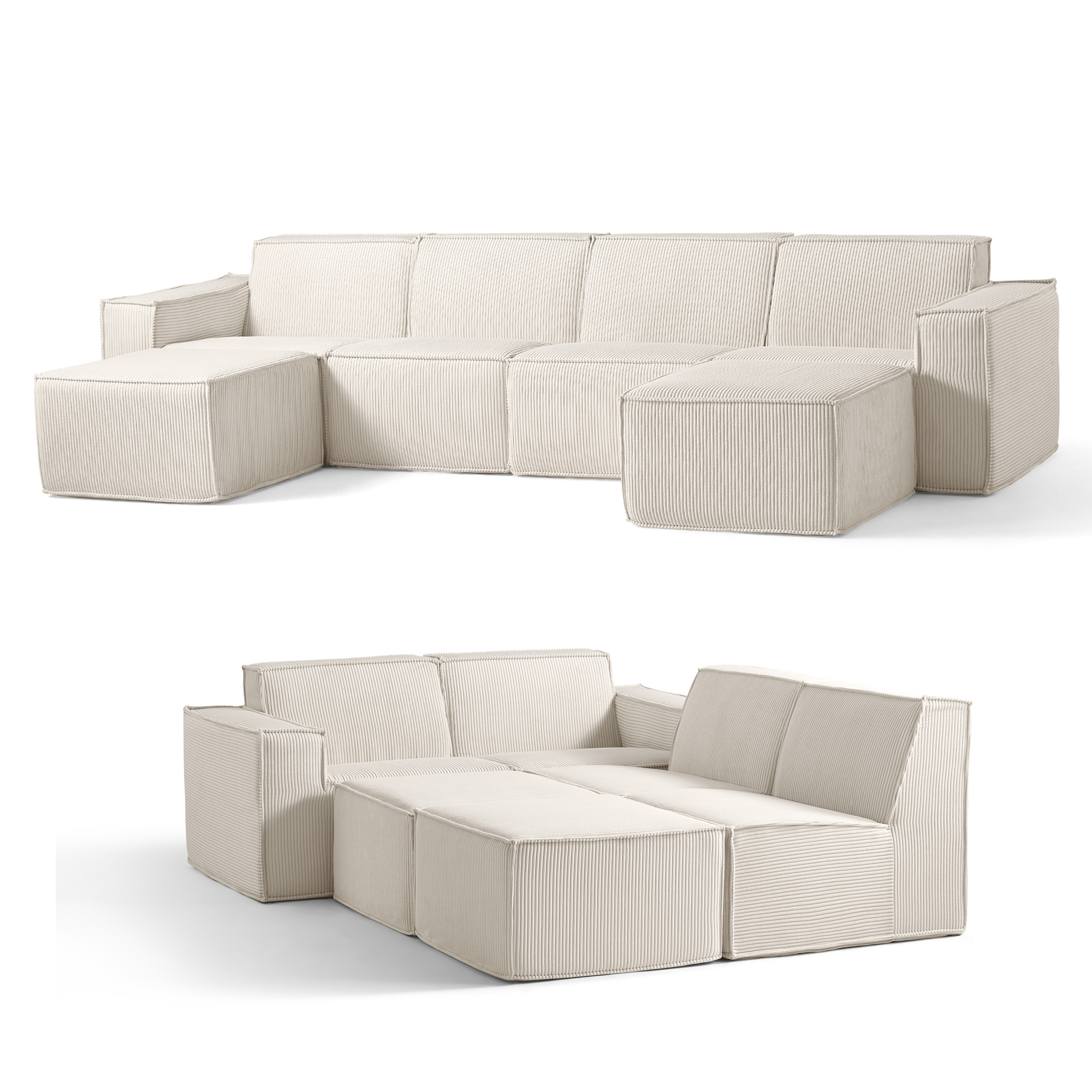 LINSY HOME Modern Velvet Sectional Sofas, Versatile Modular Living Room