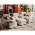 thumbnail image 1 of LINSY HOME Oversized Modular Cloud Sectional Sofa, RUBIK III 6 Seat Storage Couches and Sofas with 2 Versatile Consoles, Beige, 1 of 11
