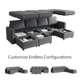 LINSY HOME Extra Large Modular Couches and Sofas, Dark Gray LShaped