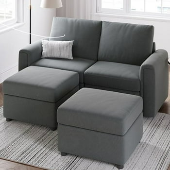 LINSY HOME Modular Couches and Sofas Sectional with Storage Sectional Sofa U Shaped Sectional Couch with Reversible Chaises, Dark Gray
